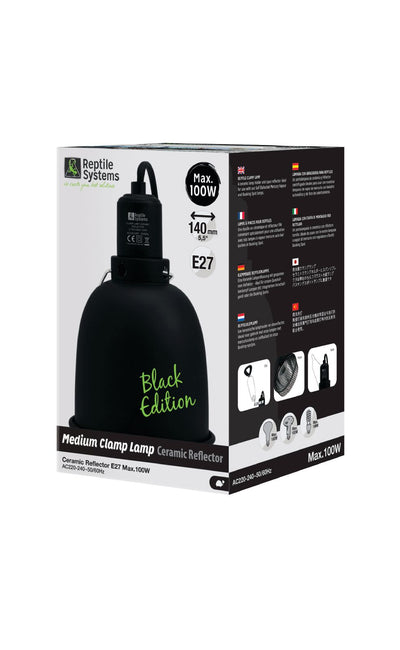 Reptile Systems Clamp Lamp Ceramic Reflector Black Edition Medium 3443982200513