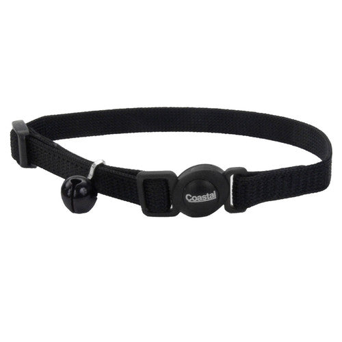 Safe Cat Adjustable Snag - Proof Nylon Breakaway Collar Black 3/8 in x 8 - 12