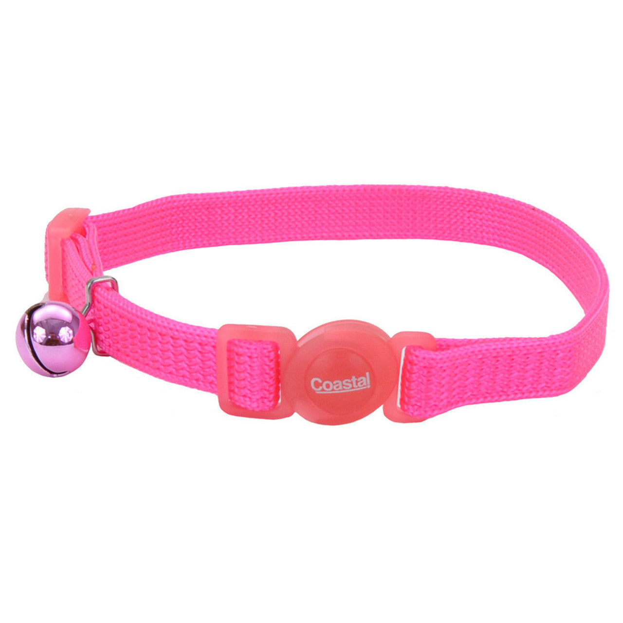 Safe Cat Adjustable Snag-Proof Nylon Breakaway Collar Neon Pink 3/8 in x 8-12 in