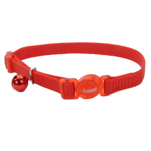 Safe Cat Adjustable Snag - Proof Nylon Breakaway Collar Red 3/8 in x 8 - 12