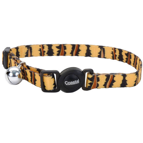 Safe Cat Fashion Adjustable Breakaway Collar Tiger Multi - Color 3/8 in x 8 - 12