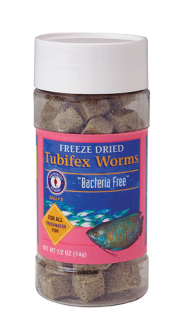 San Francisco Bacteria Free Tubifex Worms Freeze Dried Fish Food 14 g 0.5 oz - Aquarium