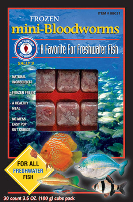 San Francisco Mini - Bloodworms Frozen Fish Food 3.5 oz SD - 5 - Aquarium