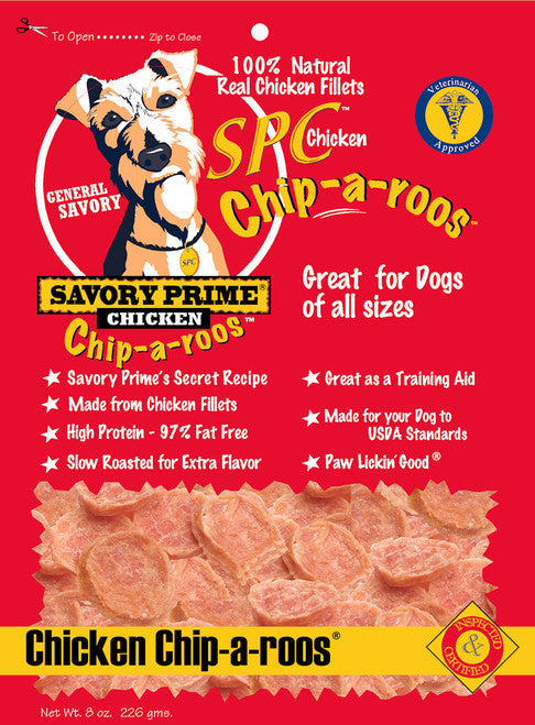 Savory Prime Chip - a - Roos Dog Treat Chicken 8 oz
