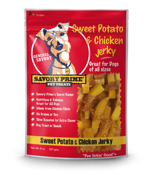 Savory Prime Jerky Treats Sweet Potato & Chicken 8oz - Dog