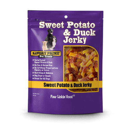 Savory Prime Natural Jerky Treats Sweet Potato & Duck 16 oz - Dog