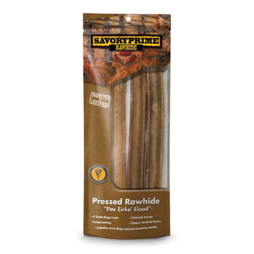 Savory Prime Pressed Rawhide Roll Natural 10 in 3 pk - Dog
