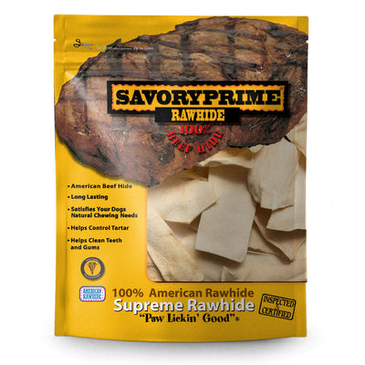 Savory Prime Supreme Rawhide Chips Natural 16 oz