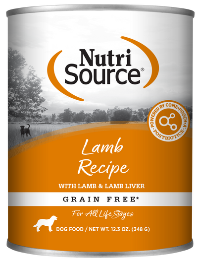 NutriSource Grain Free Canned Dog Food Lamb 12ea/12.3 oz 073893021247