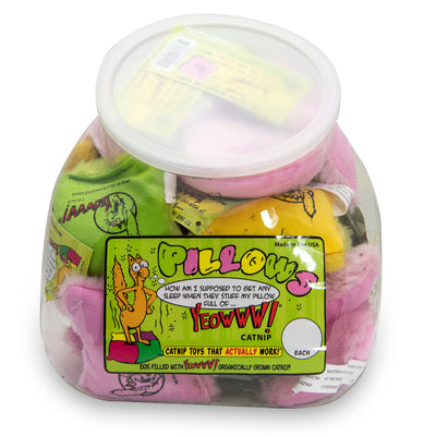 Yeowww! Pillows Catnip Cat Toy Counter Display Jug 24 ct 812402000171