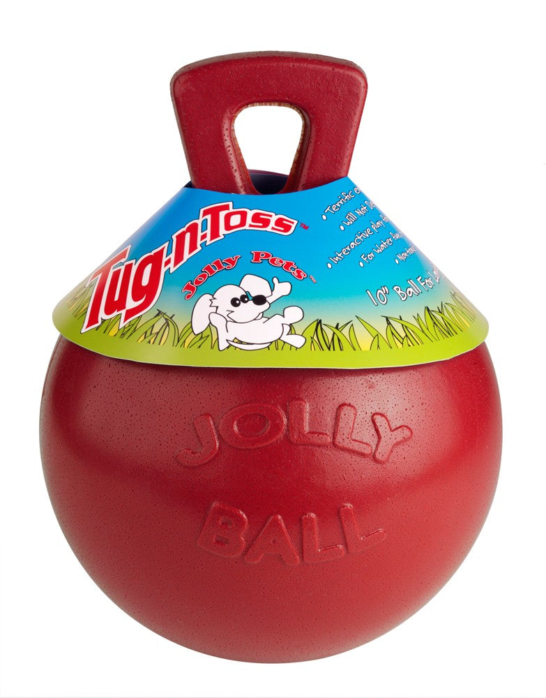 Jolly Pet Tug-n-Toss Dog Toy Red 4.5 in, Small 788169044515