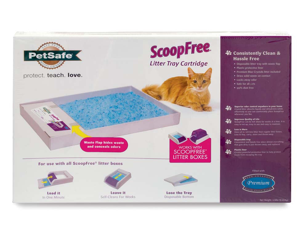 ScoopFree Premium Crystal Cat Litter Trays White, Blue 1 Pack