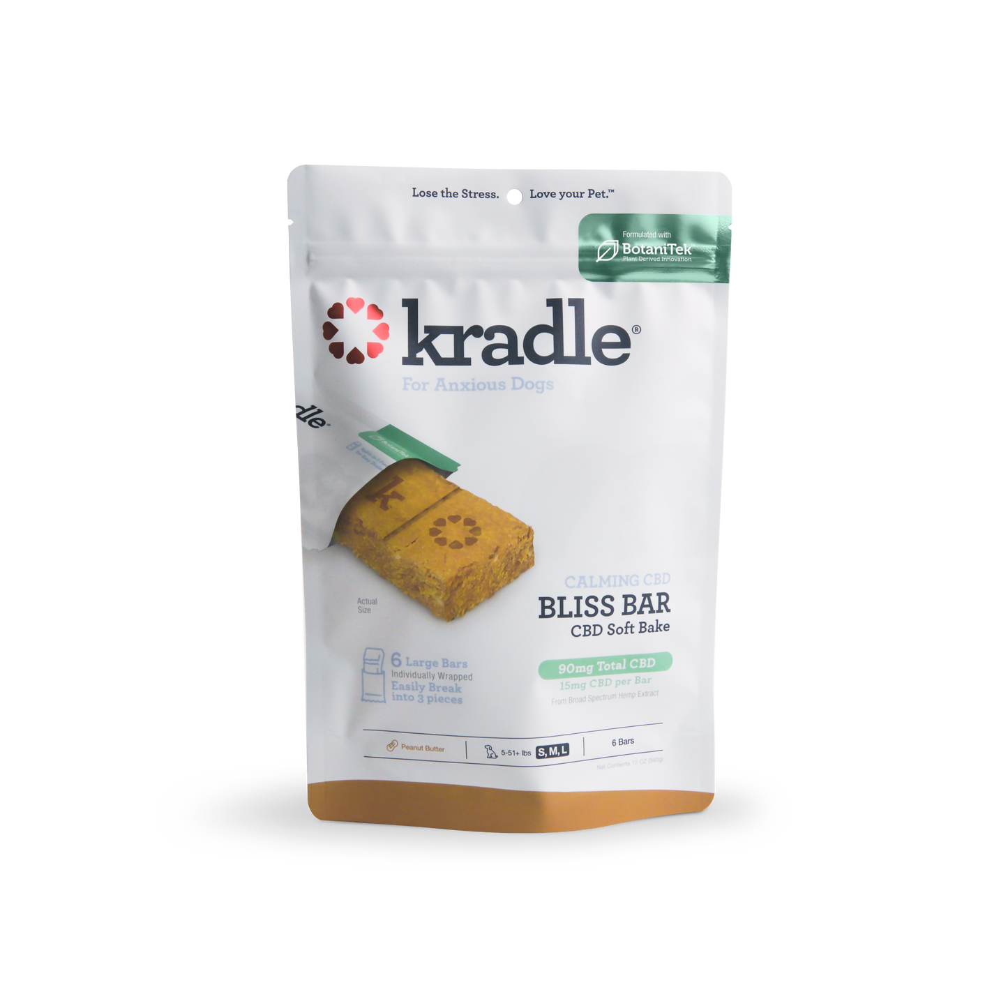 Kradle Calming CBD Soft Bake Bliss Bars 15MG Peanut Butter 6 ct 850015561313