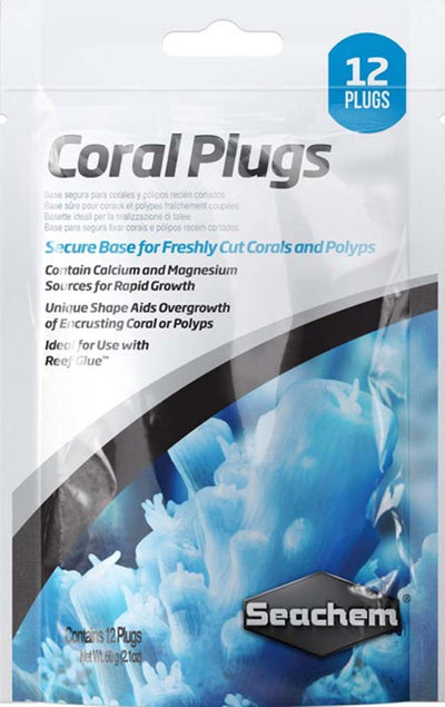 Seachem Coral Plugs Secure Base White 12 Pack