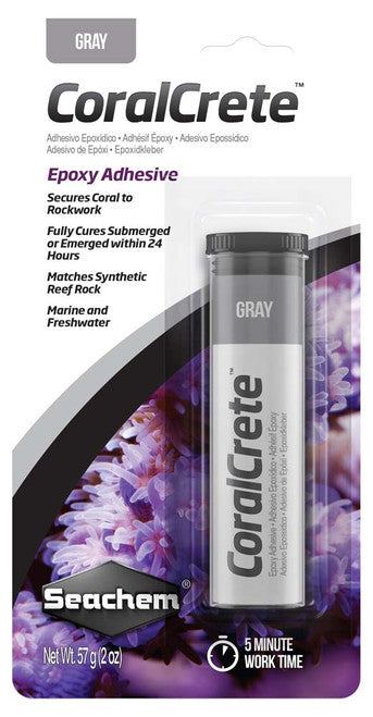 Seachem CoralCrete Epoxy Adhesive Grey 2 oz - Aquarium