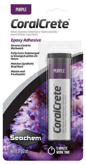 Seachem CoralCrete Epoxy Adhesive Purple 2 oz - Aquarium