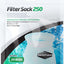 Seachem Mesh Filter Sock with Plastic Collar White 4in X 12in SM - Aquarium