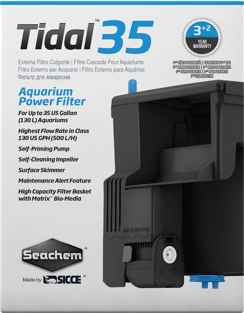 Seachem Tidal 35 Power Filter Black 130 GPH