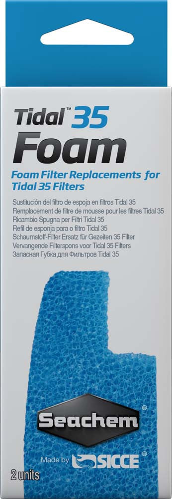 Seachem Tidal Foam Sponge For Tidal 35 Filters Blue 2 Pack