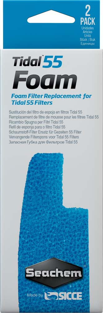 Seachem Tidal Foam Sponge For Tidal 55 Filters Blue 2 Pack