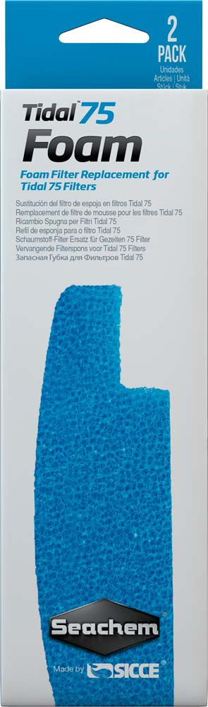Seachem Tidal Foam Sponge For Tidal 75 Filters Blue 2 Pack