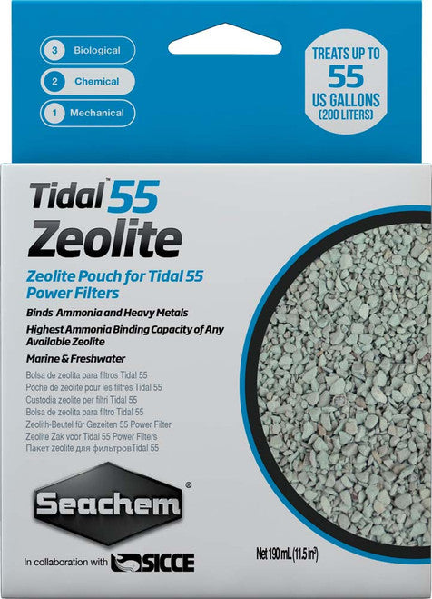 Seachem Tidal Zeolite Ammonia and Heavy Metals Binding Media 190 ml - Aquarium