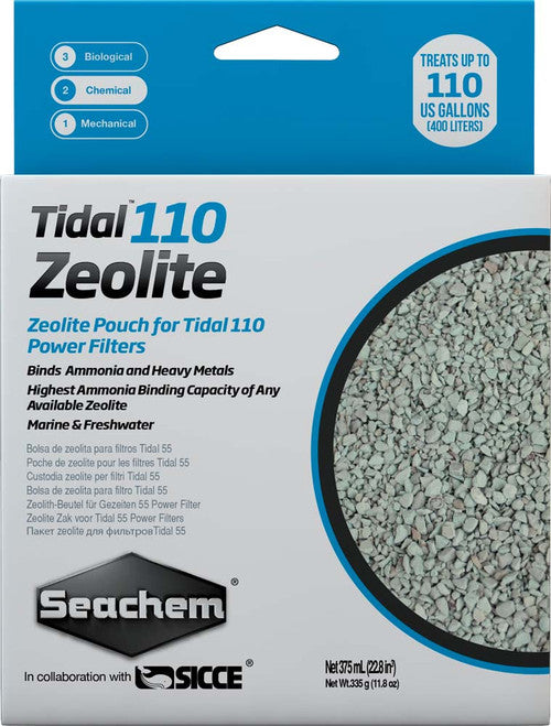 Seachem Tidal Zeolite Ammonia and Heavy Metals Binding Media 375 ml - Aquarium