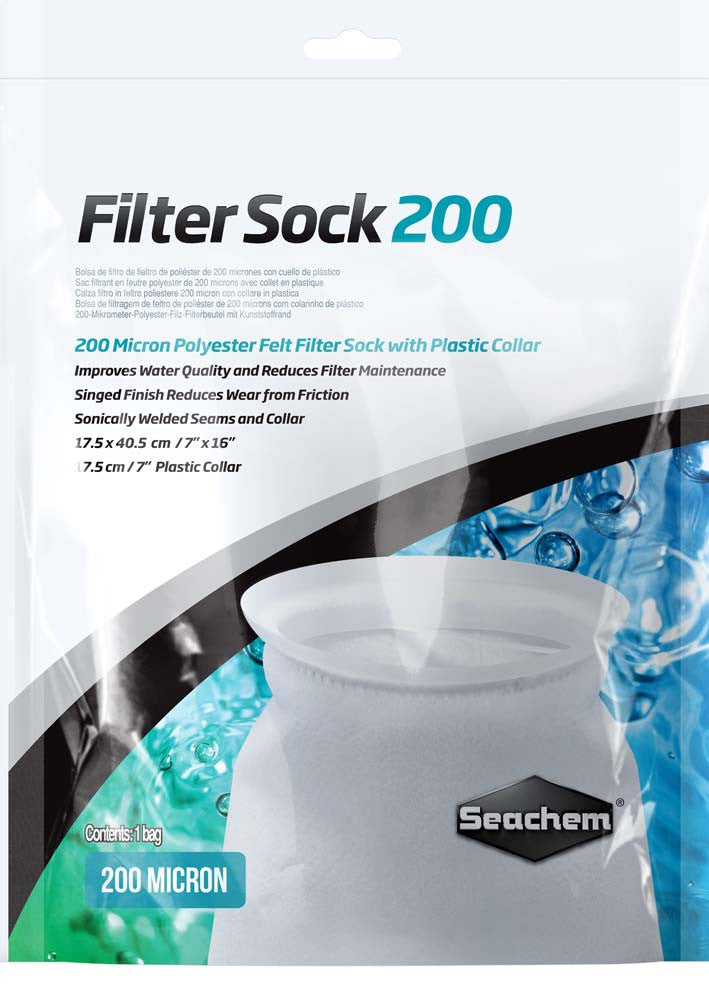 Seachem Welded Filter Sock with Plastic Collar White 7in X 16in LG