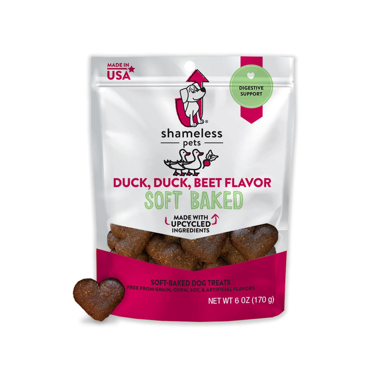 Shameless Pets Duck Duck Beet Flavor Soft-Baked Dog Treats 6 / 6 oz 850010897004