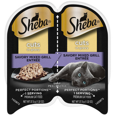 Sheba Perfect Portions Cuts in Gravy Wet Cat Food Savory Mixed Grill 2.6oz