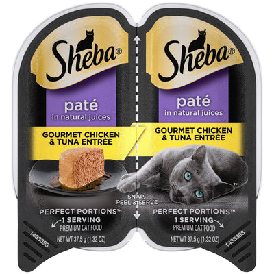 Sheba Perfect Portions Pate Wet Cat Food Gourmet Chicken & Tuna 2.6oz