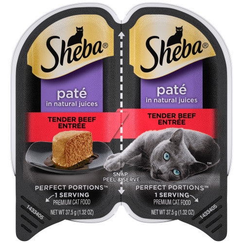 Sheba Perfect Portions Pate Wet Cat Food Teder Beef 2.6oz