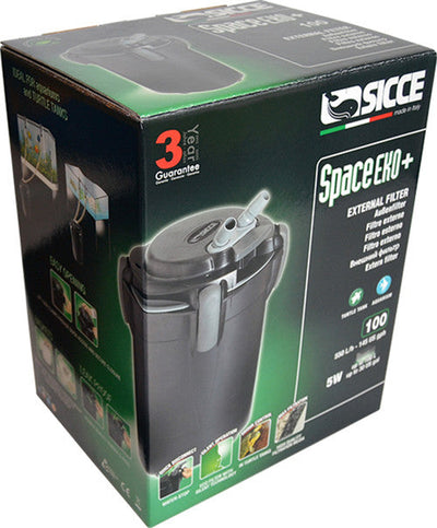 Sicce SPACE EKO 100 Canister Filter - up to 30 gallon aquariums 145 GPH Aquarium