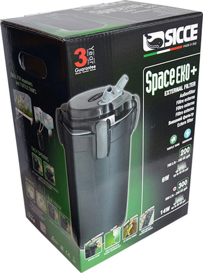 Sicce SPACE EKO 200 Canister Filter - up to 50 gallon aquariums 190 GPH Aquarium