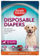 Simple Solution Disposable Diapers White LG 12pk - Dog