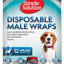 Simple Solution Disposable Male Wraps White SM 12pk - Dog