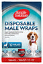 Simple Solution Disposable Male Wraps White SM 12pk - Dog