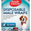 Simple Solution Disposable Male Wraps White SM 12pk