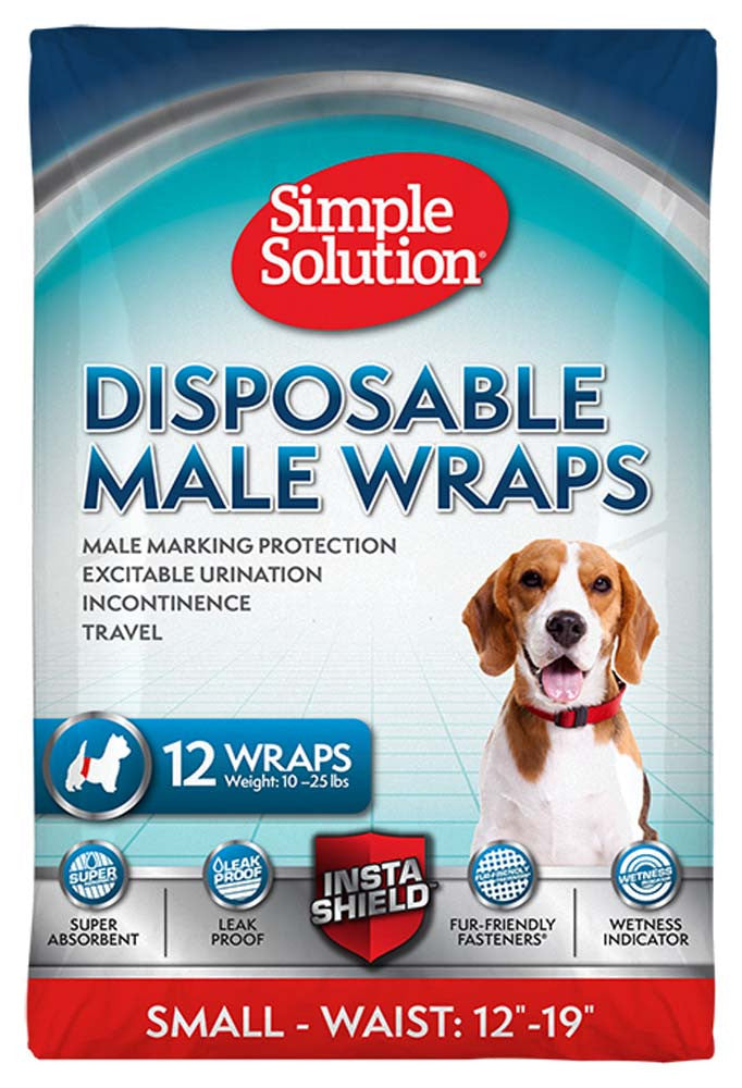 Simple Solution Disposable Male Wraps White SM 12pk