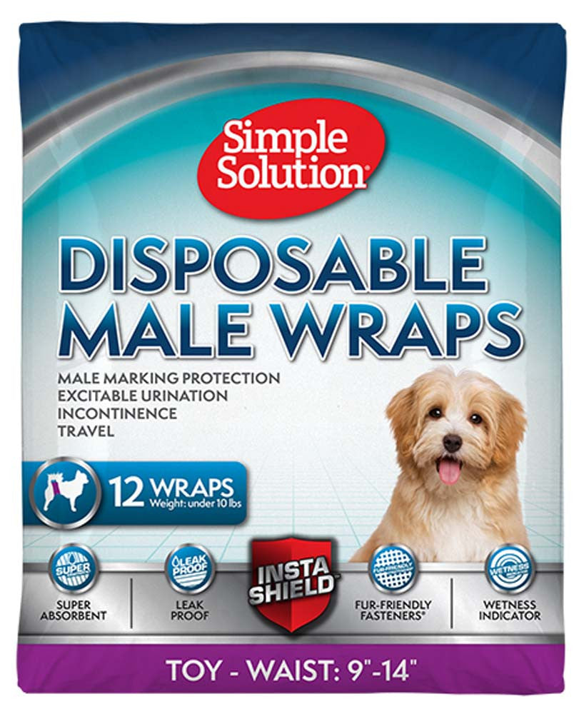 Simple Solution Disposable Male Wraps White XS 12pk