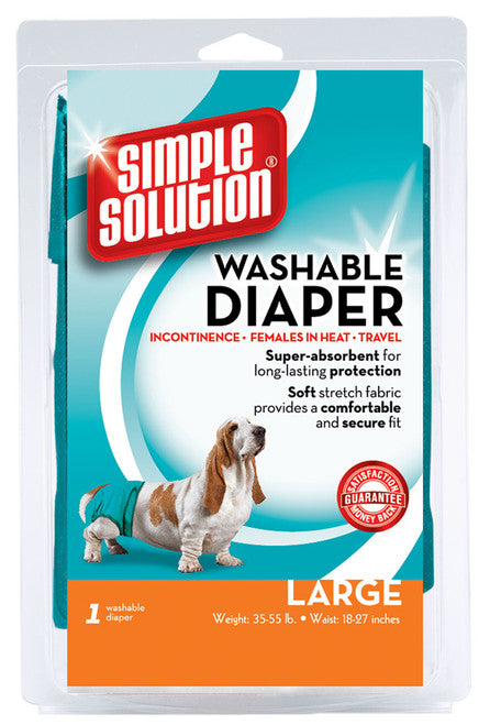 Simple Solution Washable Diaper Blue LG - Dog
