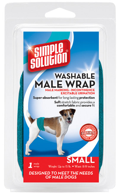Simple Solution Washable Male Wrap Blue SM - Dog