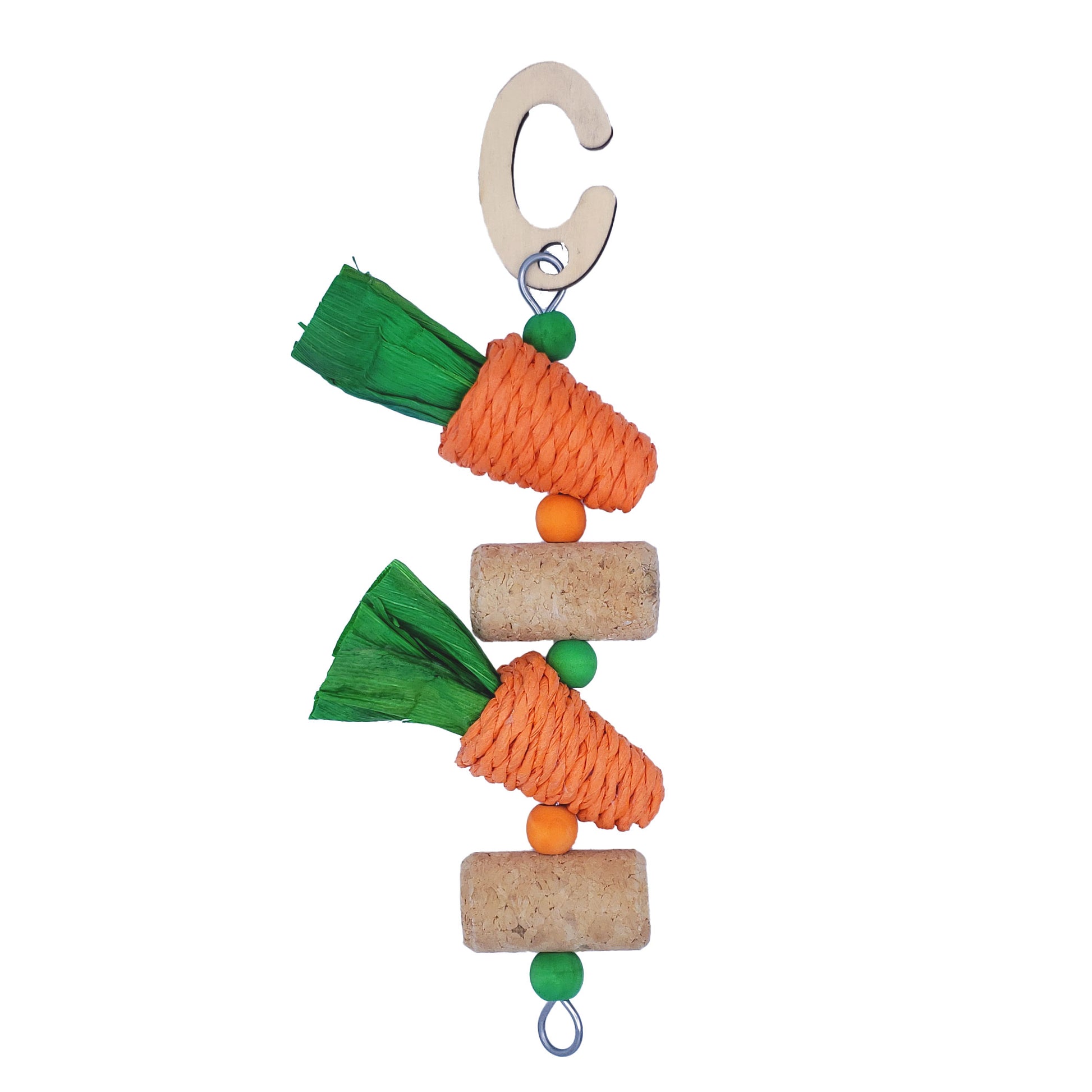 A & E Cages Nibbles Carrot & Cork Jingle Small Animal Chew Toy 644472991741