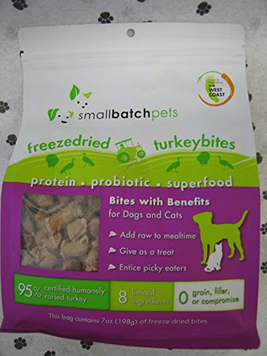 Small Batch Dog Cat Freeze - dried Bites Turkey 7oz {L + x}