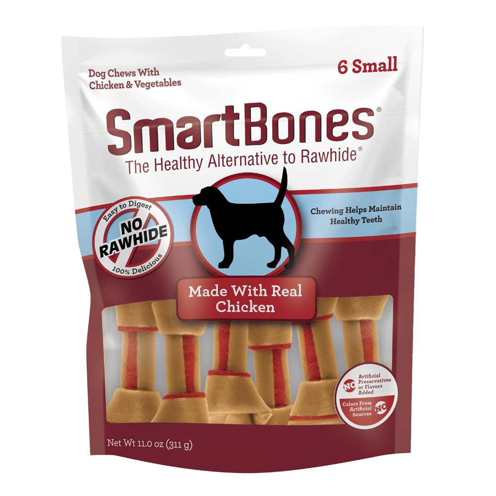 SmartBones Artificial-Free Classic Bone Chew Dog Treat Chicken 11 oz 6 ct SM