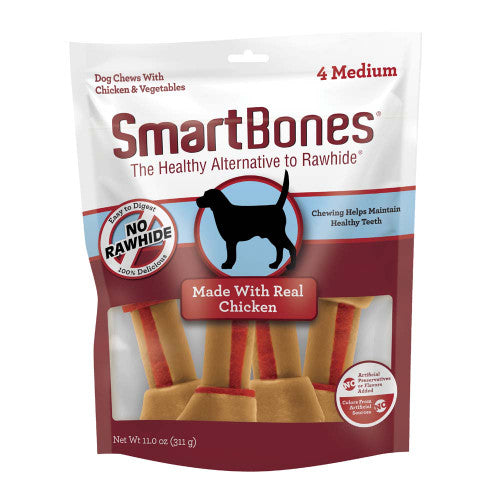 SmartBones Artificial - Free Classic Bone Chew Dog Treat Chicken 11 oz 4 ct MD