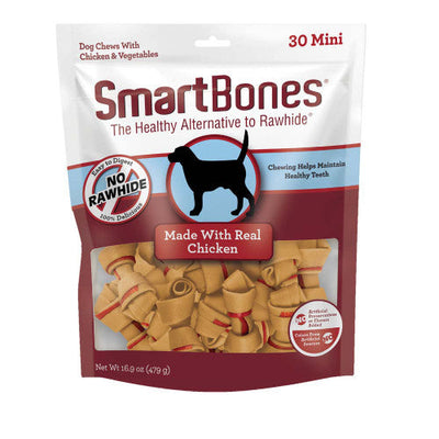 SmartBones Artificial - Free Classic Bone Chew Dog Treat Chicken 16.9 oz 30 ct Mini