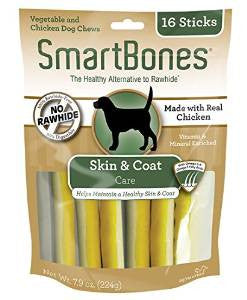 SmartBones Functional Sticks Skin & Coat 16 Pk {L + 1} 923052 - Dog