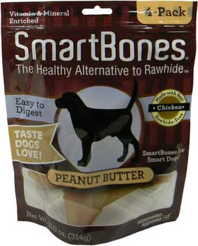 SmartBones Peanut Butter Medium 4 Pk. {L+1} 923036 892383002166