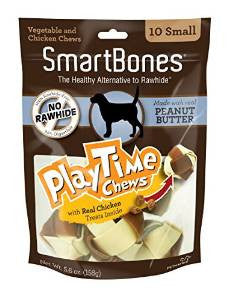 SmartBones PlayTime Chews Peanut Butter Small 10 Pk {L+1RR} 923046 810833020126
